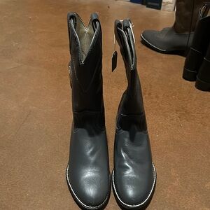 Black Leather Cowboy Boots